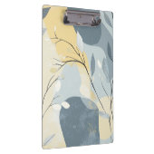 Create Your Own Golden Blue Gray Floral Minimalist Klemmbrett (Rechts)