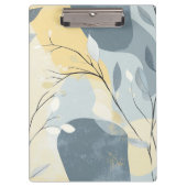 Create Your Own Golden Blue Gray Floral Minimalist Klemmbrett (Vorderseite)