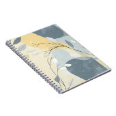 Create Your Own Golden Blue Gray Floral Minimalist Notizblock (Rechte Seite)