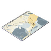 Create Your Own Golden Blue Gray Floral Minimalist Notizblock (Linke Seite)