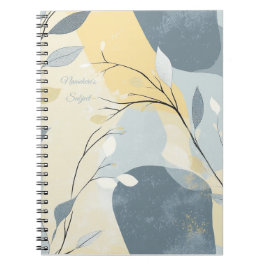 Create Your Own Golden Blue Gray Floral Minimalist Notizblock