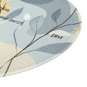 Create Your Own Golden Blue Gray Floral Minimalist Schneidebrett (Ecke)