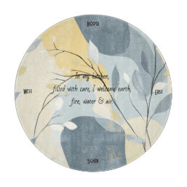 Create Your Own Golden Blue Gray Floral Minimalist Schneidebrett