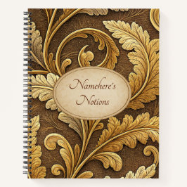 Create Your Own Golden Embossed Vintage Vine Notizblock