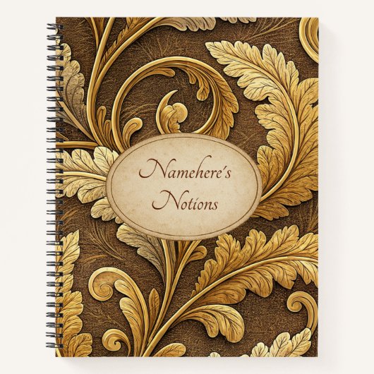 Create Your Own Golden Embossed Vintage Vine Notizblock (Vorderseite)