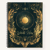 Create Your Own Golden Laurel Celestial Solar Notizblock (Vorderseite)