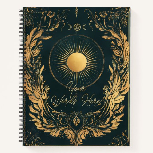 Create Your Own Golden Laurel Celestial Solar Notizblock (Vorderseite)