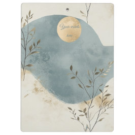 Create Your Own Golden Moon Floral Minimalist Klemmbrett