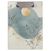 Create Your Own Golden Moon Floral Minimalist Klemmbrett (Vorderseite)