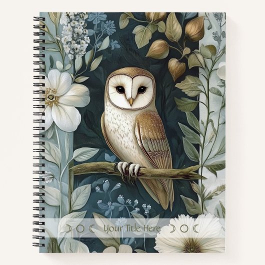 Create Your Own Golden Owl Floral Botanical Notizblock (Vorderseite)