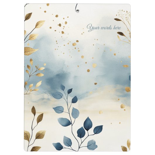 Create Your Own Golden Summer Leaves Minimalist Klemmbrett (Rückseite)