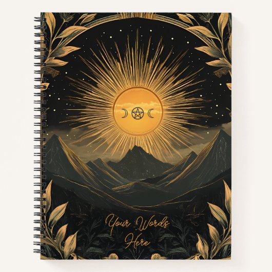 Create Your Own Golden Sunrise Floral Landscape Notizblock (Vorderseite)