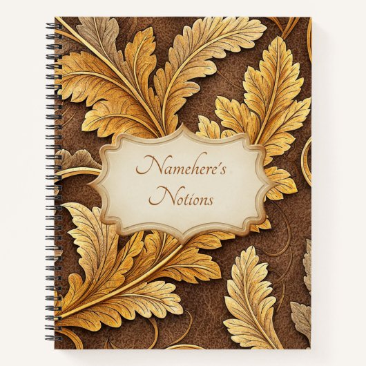 Create Your Own Golden Vintage Leaves Notizblock (Vorderseite)