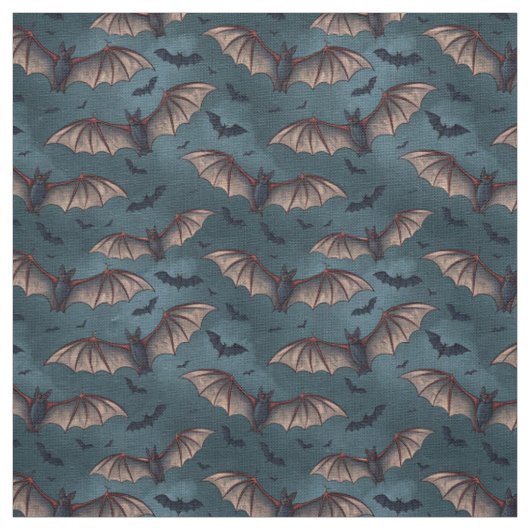 Create Your Own Gothic Bats Blue Stoff (Muster)
