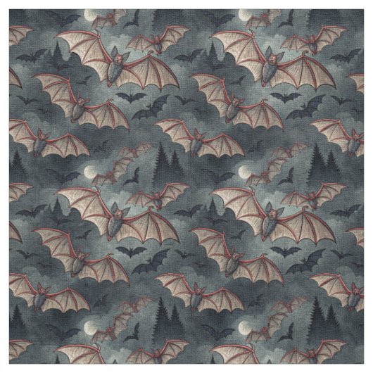 Create Your Own Gothic Bats Grey Stoff (Muster)