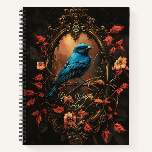 Create Your Own Gothic Blue Songbird in Autumn Notizblock (Vorderseite)
