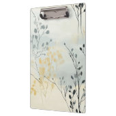 Create Your Own Gray Blue Yellow Floral Minimalist Klemmbrett (Links)