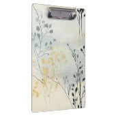 Create Your Own Gray Blue Yellow Floral Minimalist Klemmbrett (Rechts)