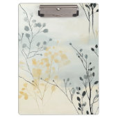 Create Your Own Gray Blue Yellow Floral Minimalist Klemmbrett (Vorderseite)