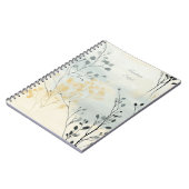 Create Your Own Gray Blue Yellow Floral Minimalist Notizblock (Linke Seite)