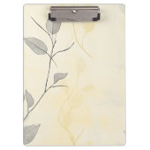 Create Your Own Gray Yellow Floral Minimalist Klemmbrett (Vorderseite)