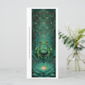 Create Your Own Green Frog Lotus Bookmark Card (Stehend Vorderseite)