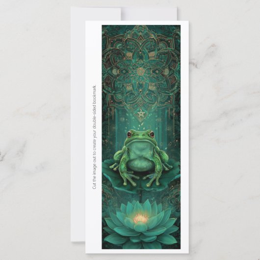 Create Your Own Green Frog Lotus Bookmark Card (Vorderseite)