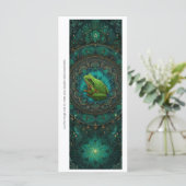 Create Your Own Green Frog Mandala Bookmark Card (Stehend Vorderseite)
