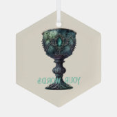Create Your Own Green Gothic Chalice Ornament Aus Glas (Rückseite)