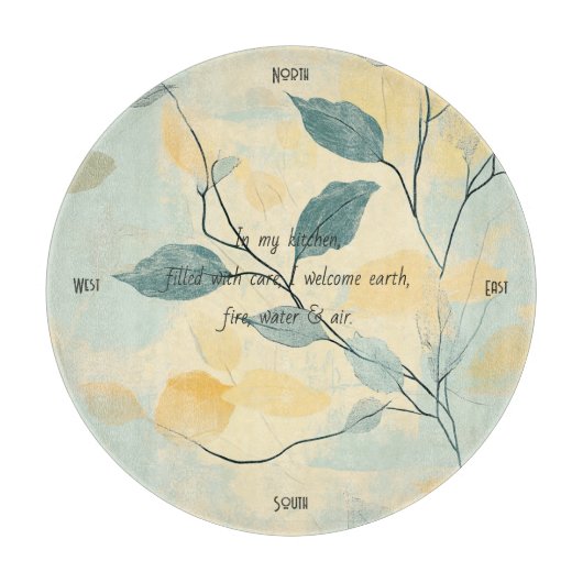 Create Your Own Green & Yellow Floral Minimalist Schneidebrett (Vorderseite)