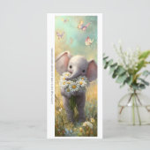 Create Your Own Happy Daisy Elephant Bookmark Card (Stehend Vorderseite)