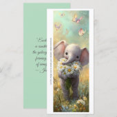 Create Your Own Happy Daisy Elephant Bookmark Card (Vorne/Hinten)