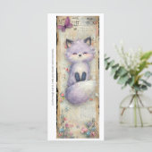 Create Your Own Happy Purple Fox Bookmark Card (Stehend Vorderseite)