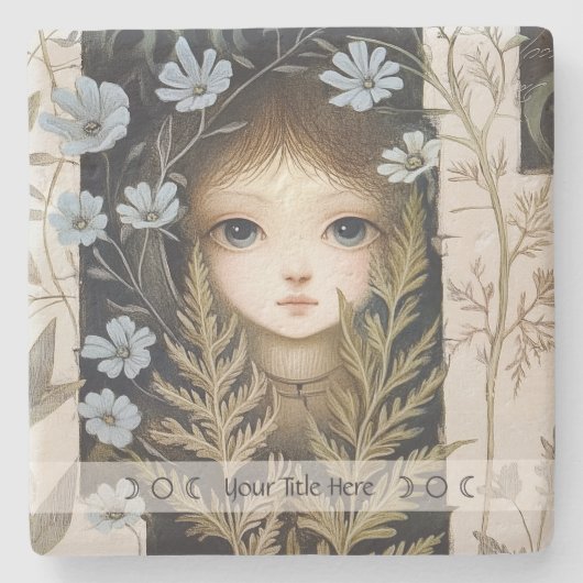 Create Your Own Hedge Witch Botanical Steinuntersetzer (Vorderseite)