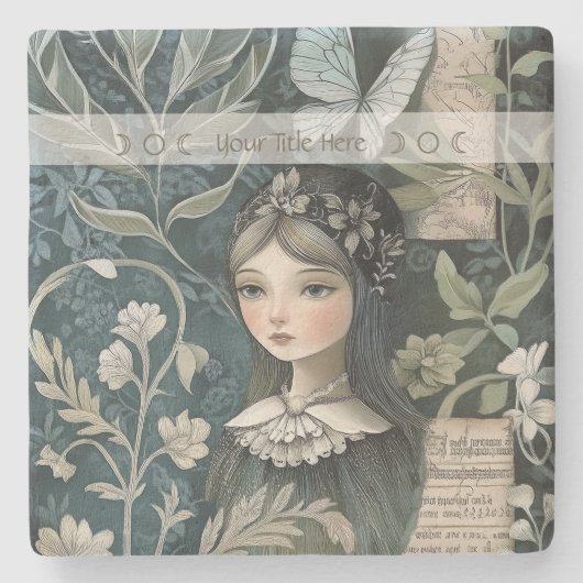 Create Your Own Hedge Witch Butterfly Botanical Steinuntersetzer (Vorderseite)