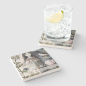 Create Your Own Hedge Witch Garden Bird Botanical Steinuntersetzer (Seitenansicht)