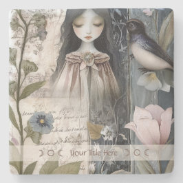 Create Your Own Hedge Witch Garden Bird Botanical Steinuntersetzer