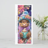 Create Your Own Highland Cow Cocoa Bookmark Card (Stehend Vorderseite)