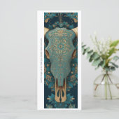 Create Your Own Horned Skull Mandala Bookmark Card (Stehend Vorderseite)