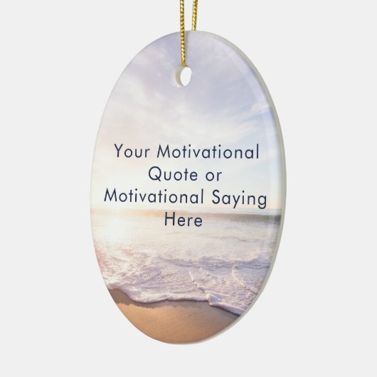 Create Your Own Inspirational Quote Beach Photo Keramik Ornament (Links)