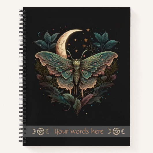 Create Your Own Iridescent Celestial Moth Floral Notizblock (Vorderseite)