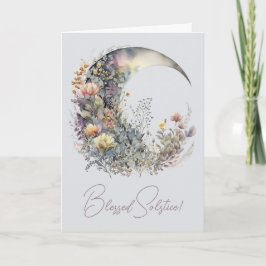 Create Your Own Iridescent Floral Crescent Moon Feiertagskarte