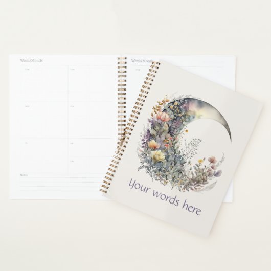 Create Your Own Iridescent Floral Crescent Moon Planer (Anzeige)