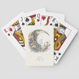 Create Your Own Iridescent Floral Crescent Moon Spielkarten