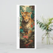 Create Your Own Jungle Cheetah Flora Bookmark Card (Stehend Vorderseite)