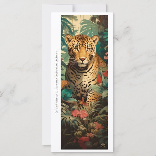 Create Your Own Jungle Cheetah Flora Bookmark Card (Vorderseite)