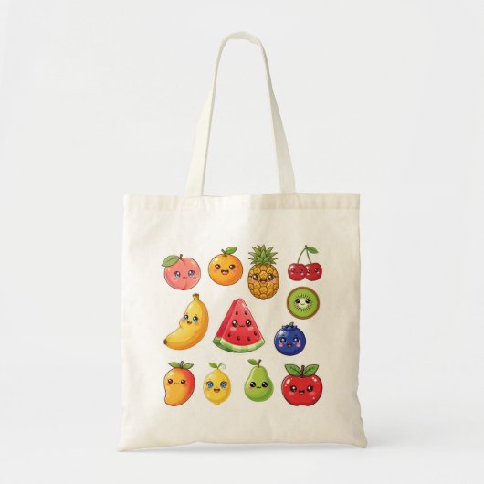 Create Your Own Kawaii Fruit Pattern Tragetasche (Vorne)