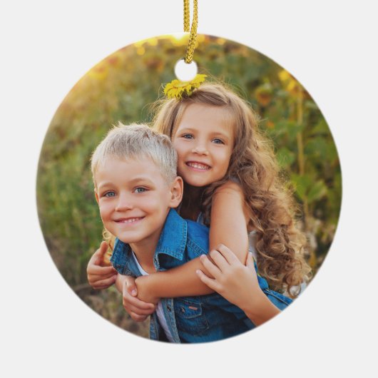 Create Your Own Kids Photo Christmas Keramik Ornament (Vorne)