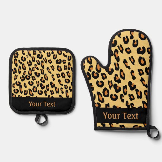 Create Your Own Leopard Skin Pattern Ofenhandschuh & Topflappen-Set (Vorderseite)