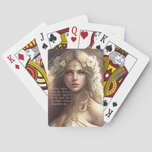 Create Your Own Libra Sun Sign Zodiac Goddess Spielkarten (Rückseite)